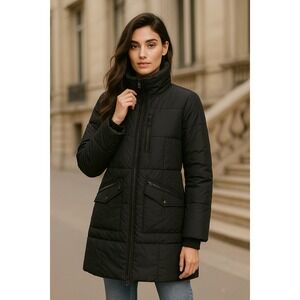 REBECCA MINKOFF‎ Coat Small Puffer Heavyweight Jacket Black Chic Functional NYC